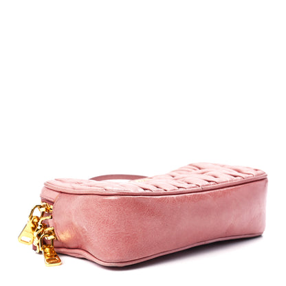 Miu Miu Vitello Lux Matelasse Double Zip Shoulder Bag Rosa 4 of 13