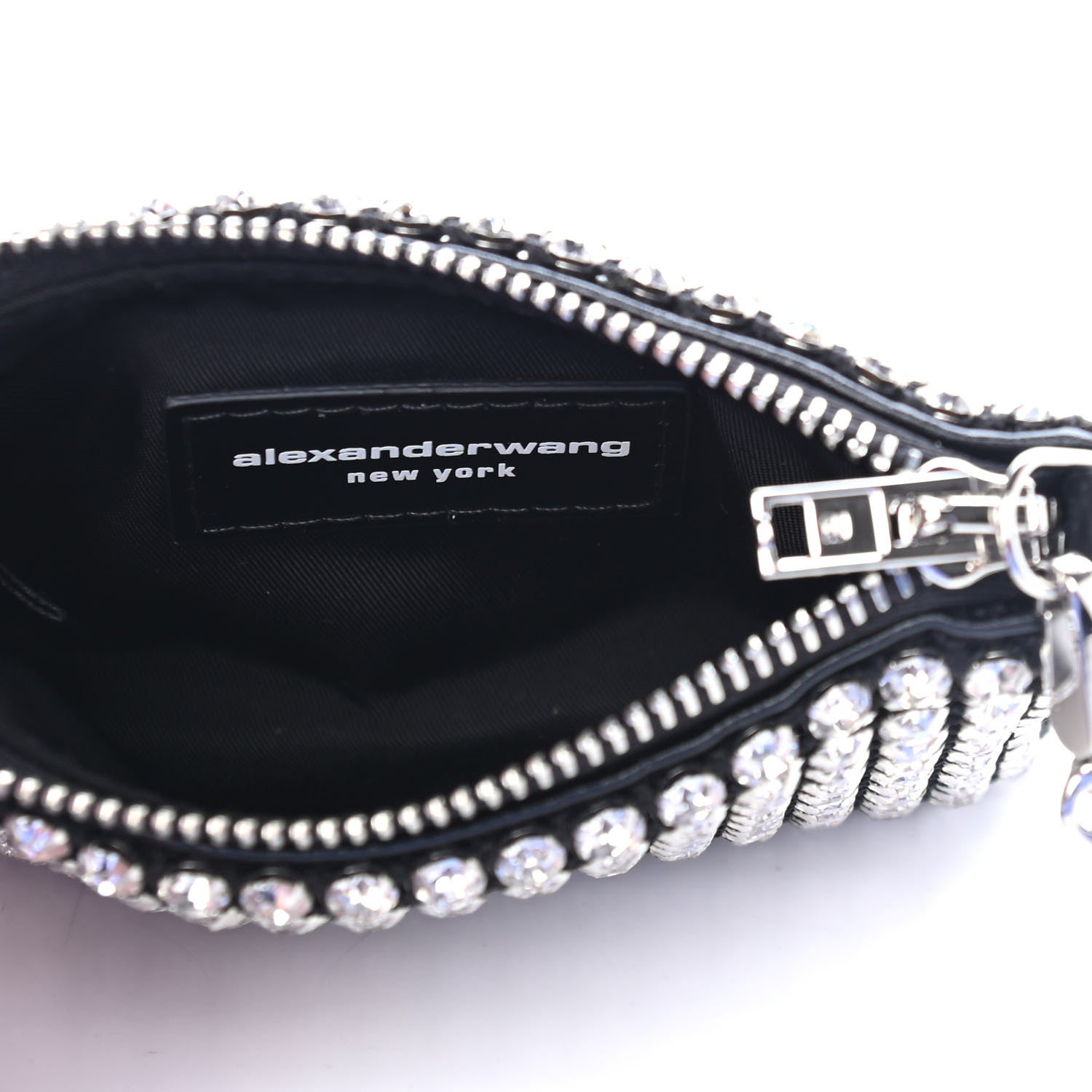 Alexander Wang Mesh Crystal Rhinestone Nano Heiress Shoulder Bag Black Silver 4 of 4