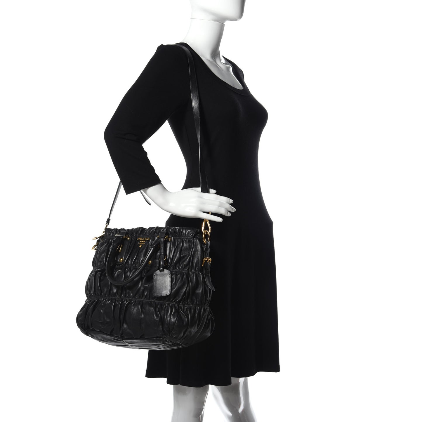 Nappa Gaufre Tote Black