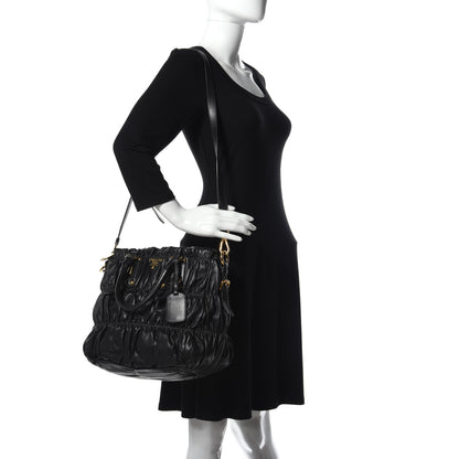 Prada Nappa Gaufre Tote Black 2 of 7