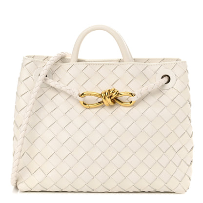 Bottega Veneta Nappa Intrecciato Small Andiamo Shoulder Bag White 1 of 11
