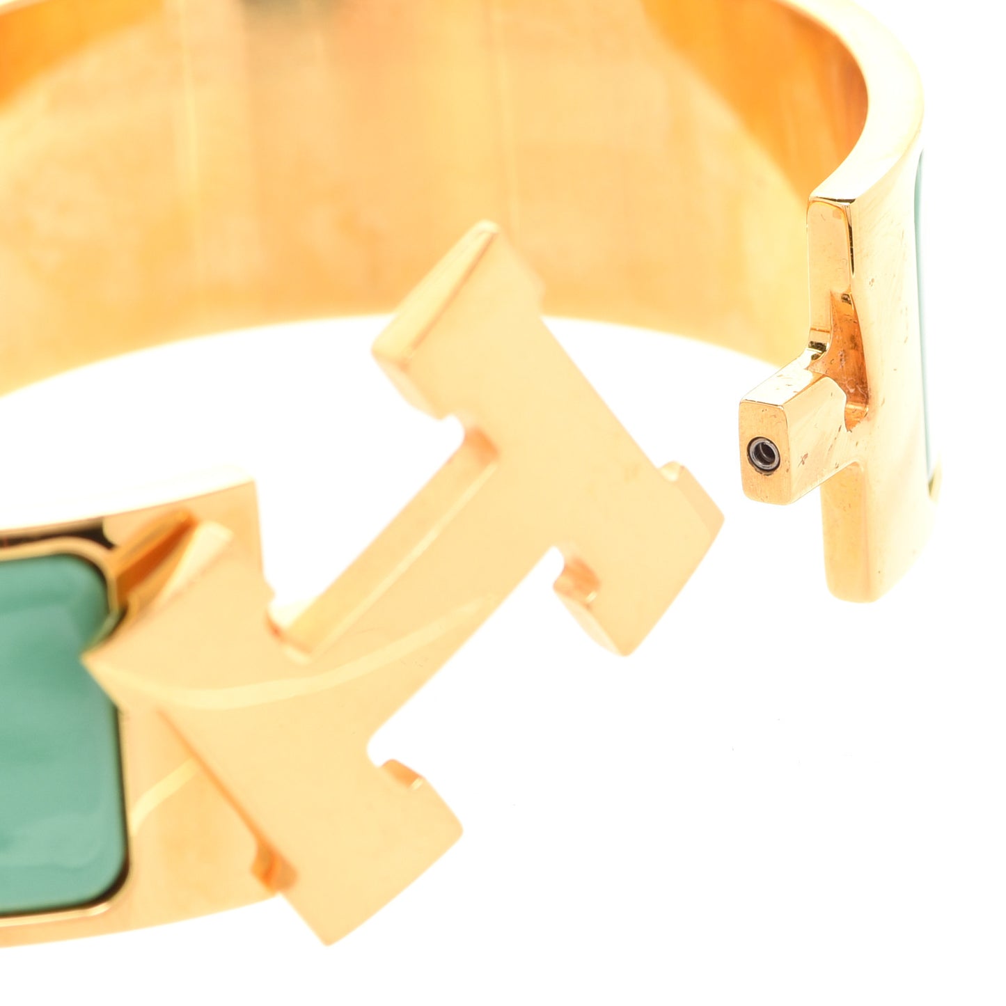 Enamel Wide Clic Clac H Bracelet GM Vert Aqua