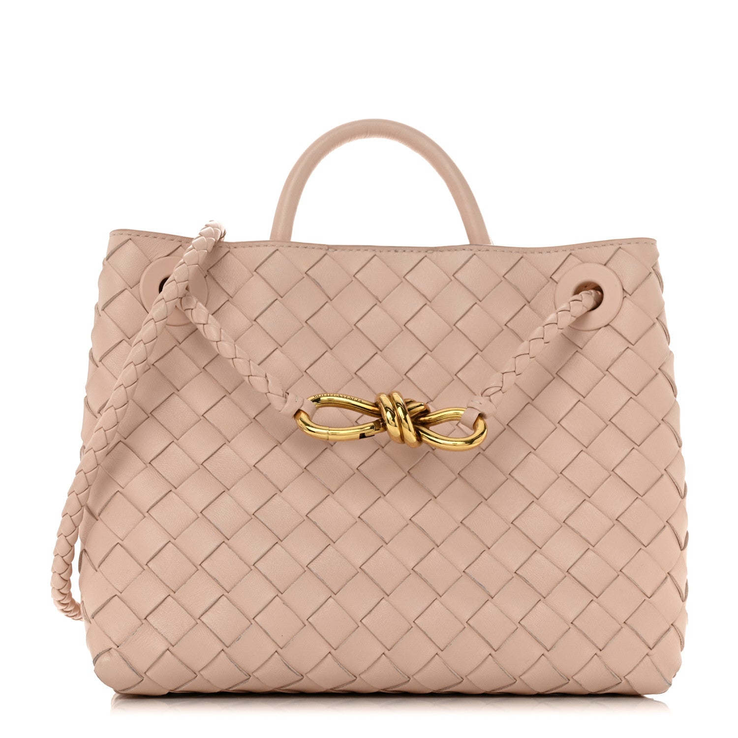 Bottega Veneta Nappa Intrecciato Small Andiamo Shoulder Bag Nude 1 of 10