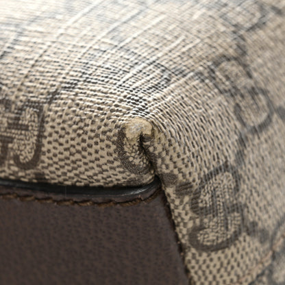 Gucci GG Supreme Monogram Textured Dollar Calfskin Web Small Ophidia Dome Shoulder Bag Beige Ebony New Acero 12 of 12