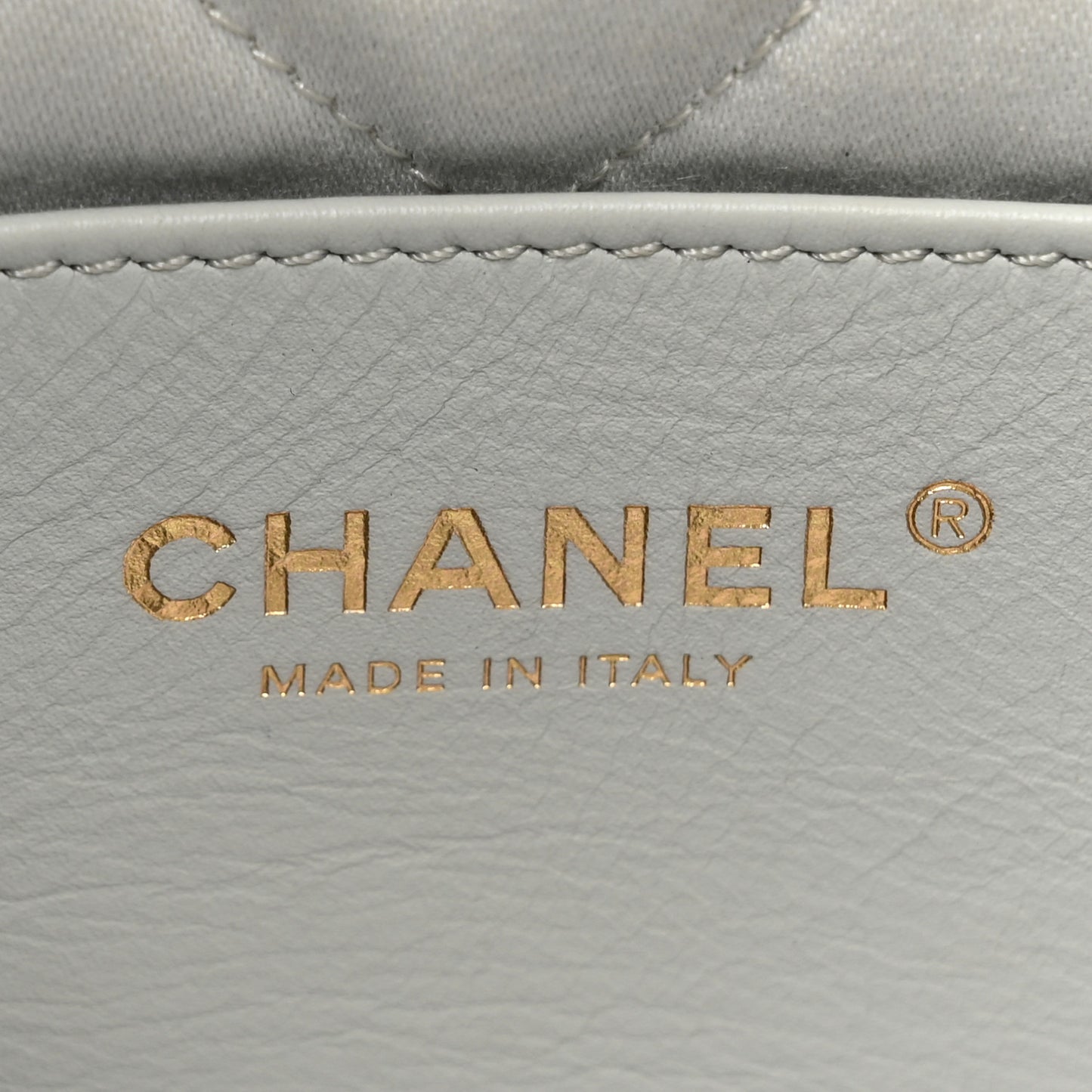 Shiny Calfskin Quilted Mini Chanel 22 Light Blue