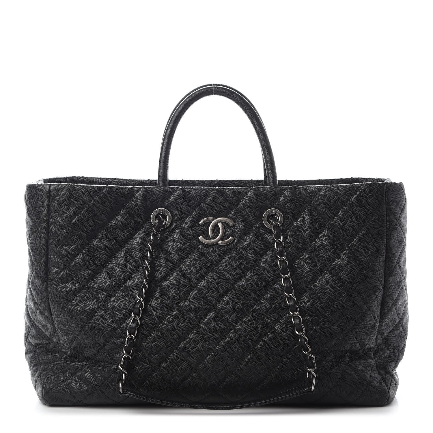 Chanel Caviar Quilted Large Coco Handle Shopping Tote Black 1 of 11