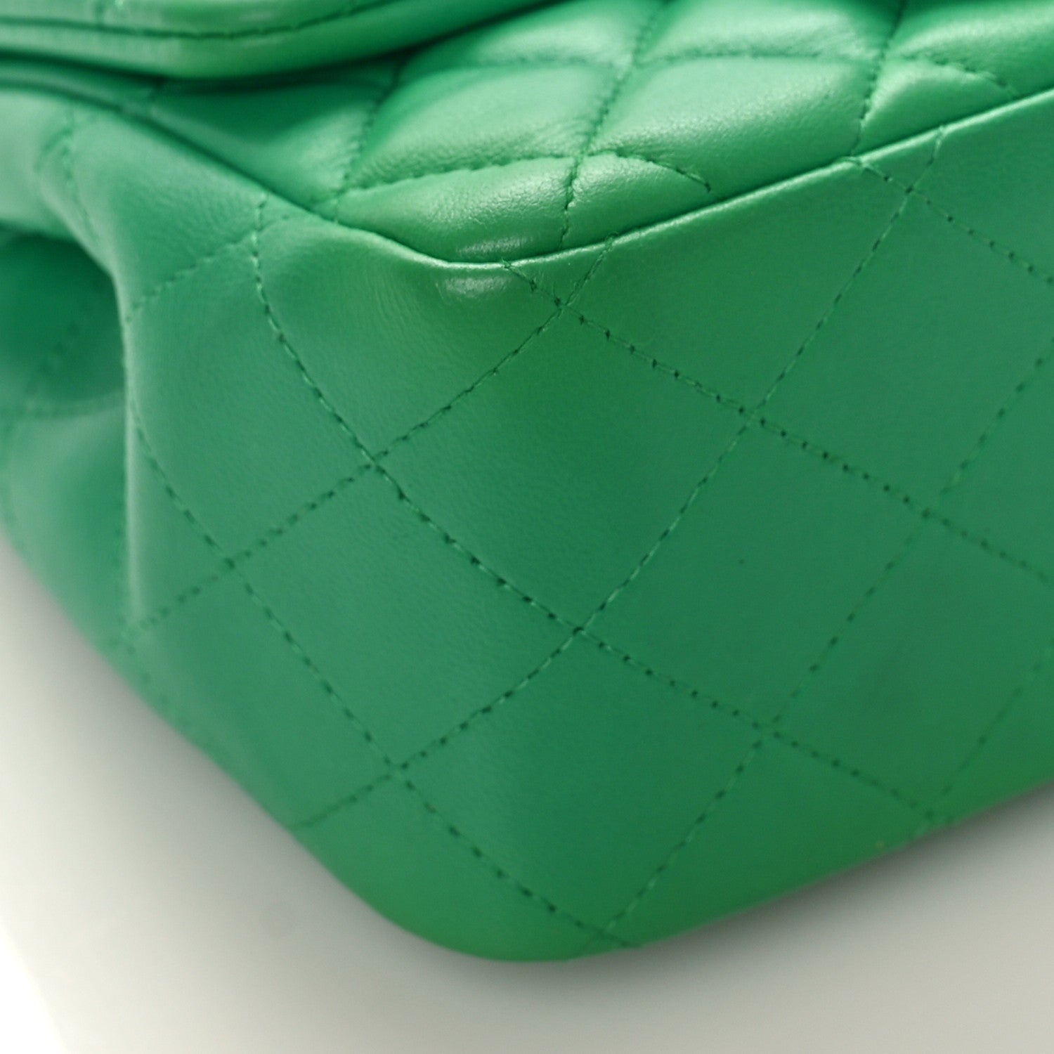 Chanel Lambskin Quilted Mini Square Flap Green 7 of 8