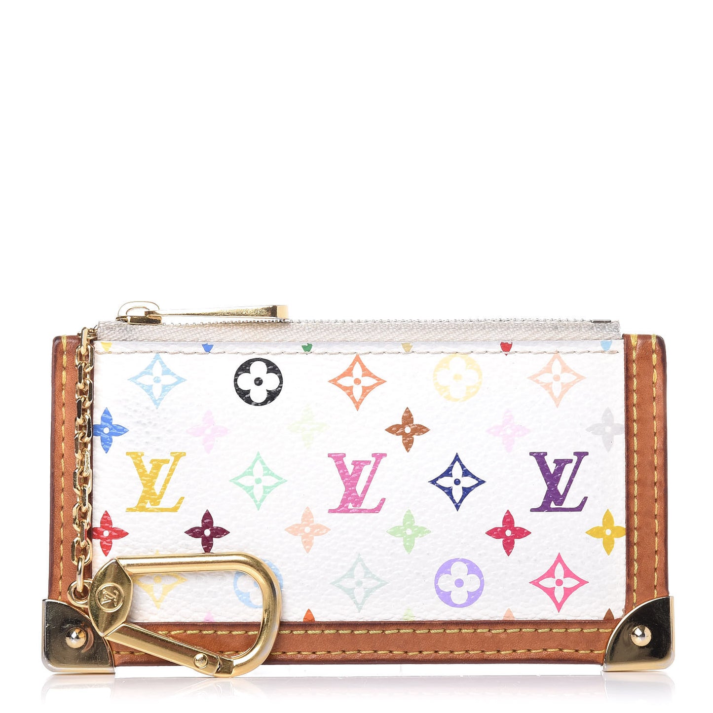 Monogram Multicolor Key Pouch White