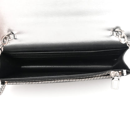 Saint Laurent Grain De Poudre Clasic Kate Monogram Tassel Chain Wallet Argento 5 of 15