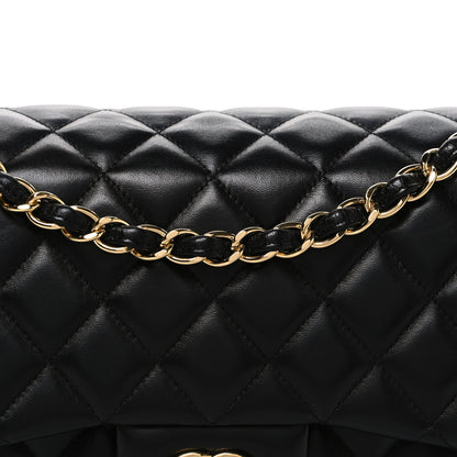 Chanel Lambskin Quilted Jumbo Double Flap Black 8 of 10