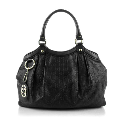 Gucci Guccissima Medium Sukey Tote Black 1 of 8