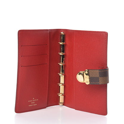 Louis Vuitton Damier Ebene Koala Small Ring Agenda Cover Red 5 of 7