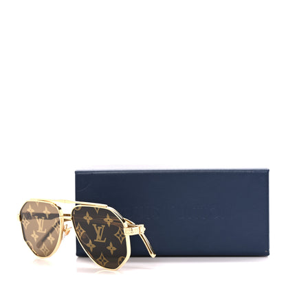 Louis Vuitton Monogram LV Flash Sunglasses Z1493U Gold 9 of 9