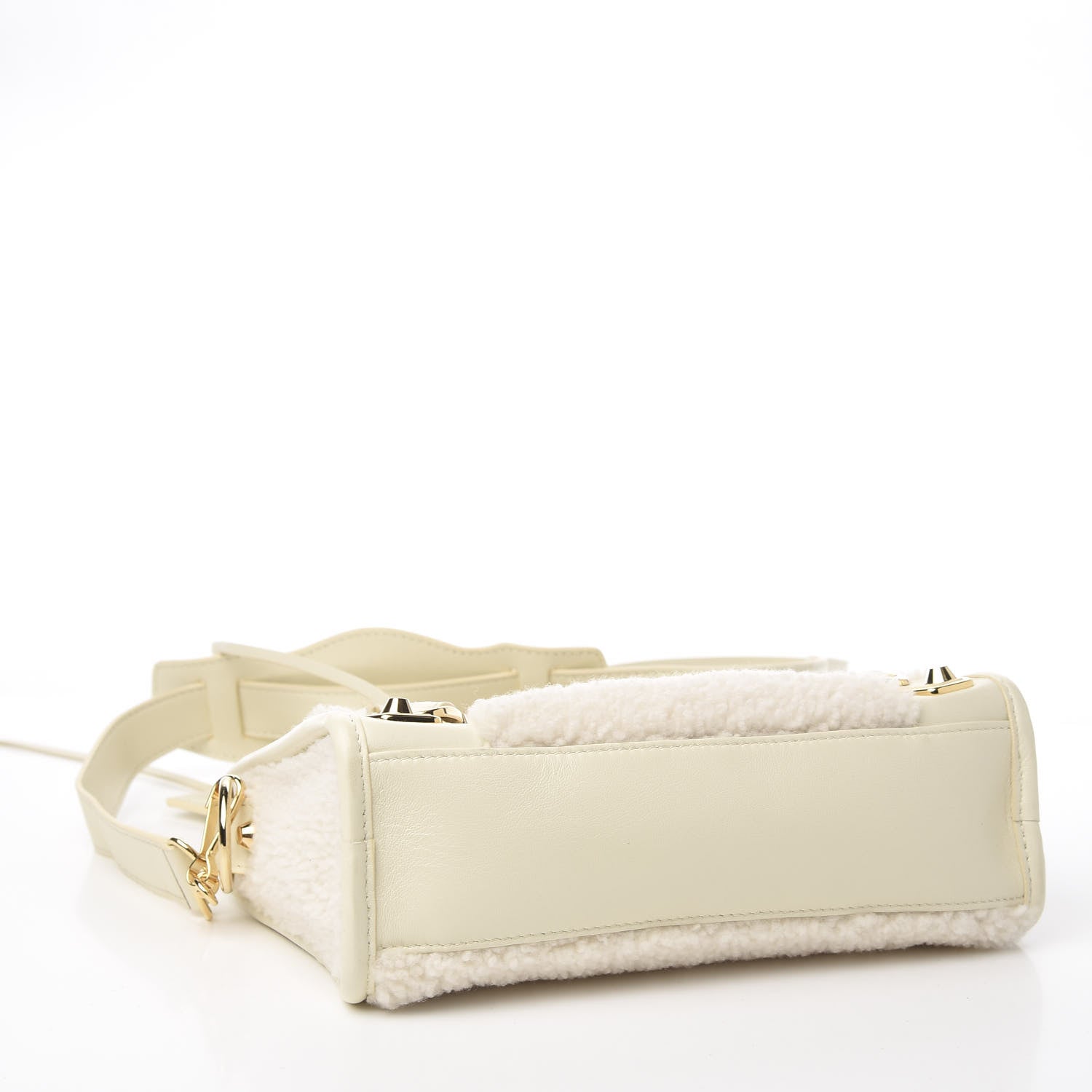 Balenciaga Shearling Nappa Gold Metallic Edge Hardware Mini City Cream 3 of 8