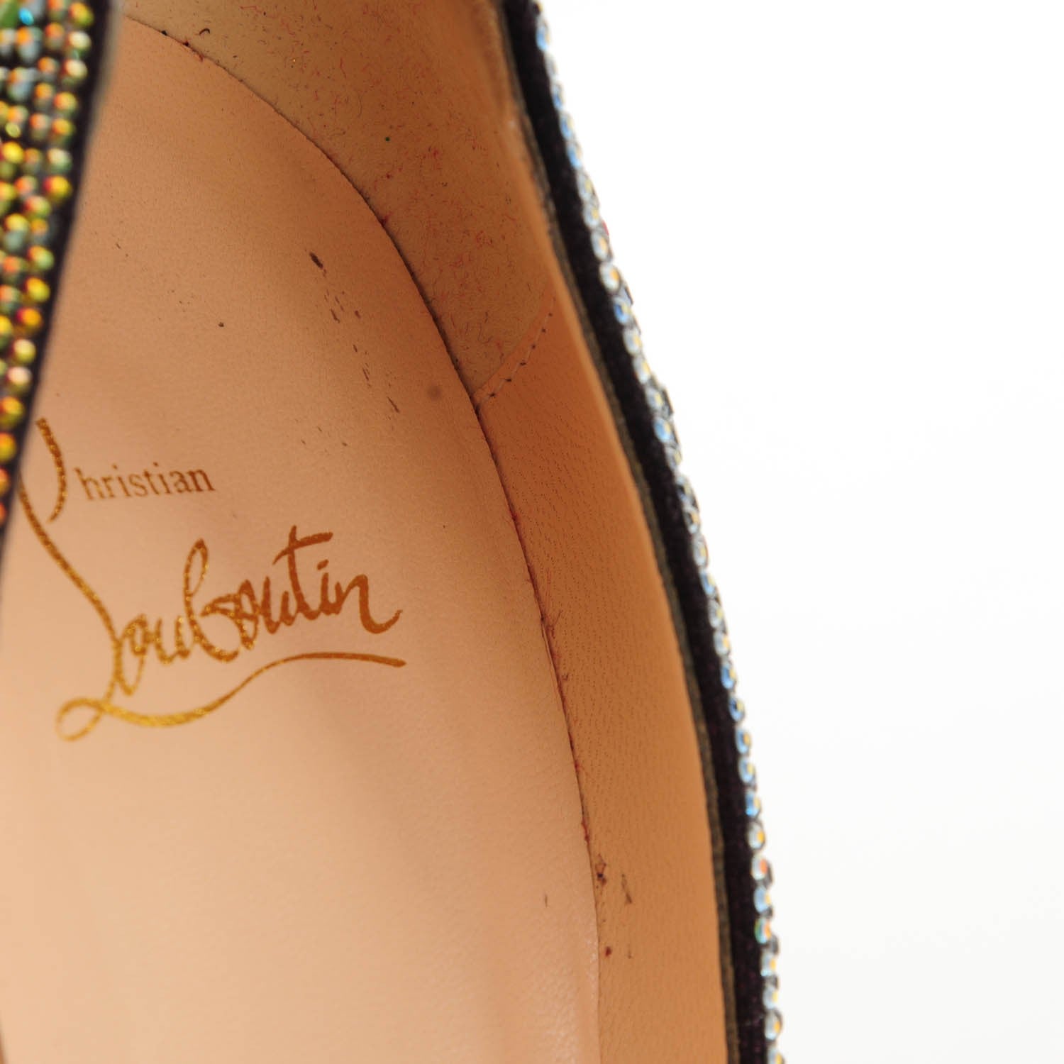 Christian Louboutin Nappa Strass Pigalle 120 Pumps 38 Vulcano 9 of 9