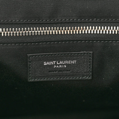 Saint Laurent Raffia Linen Calfskin Rive Gauche Tote Black 6 of 10