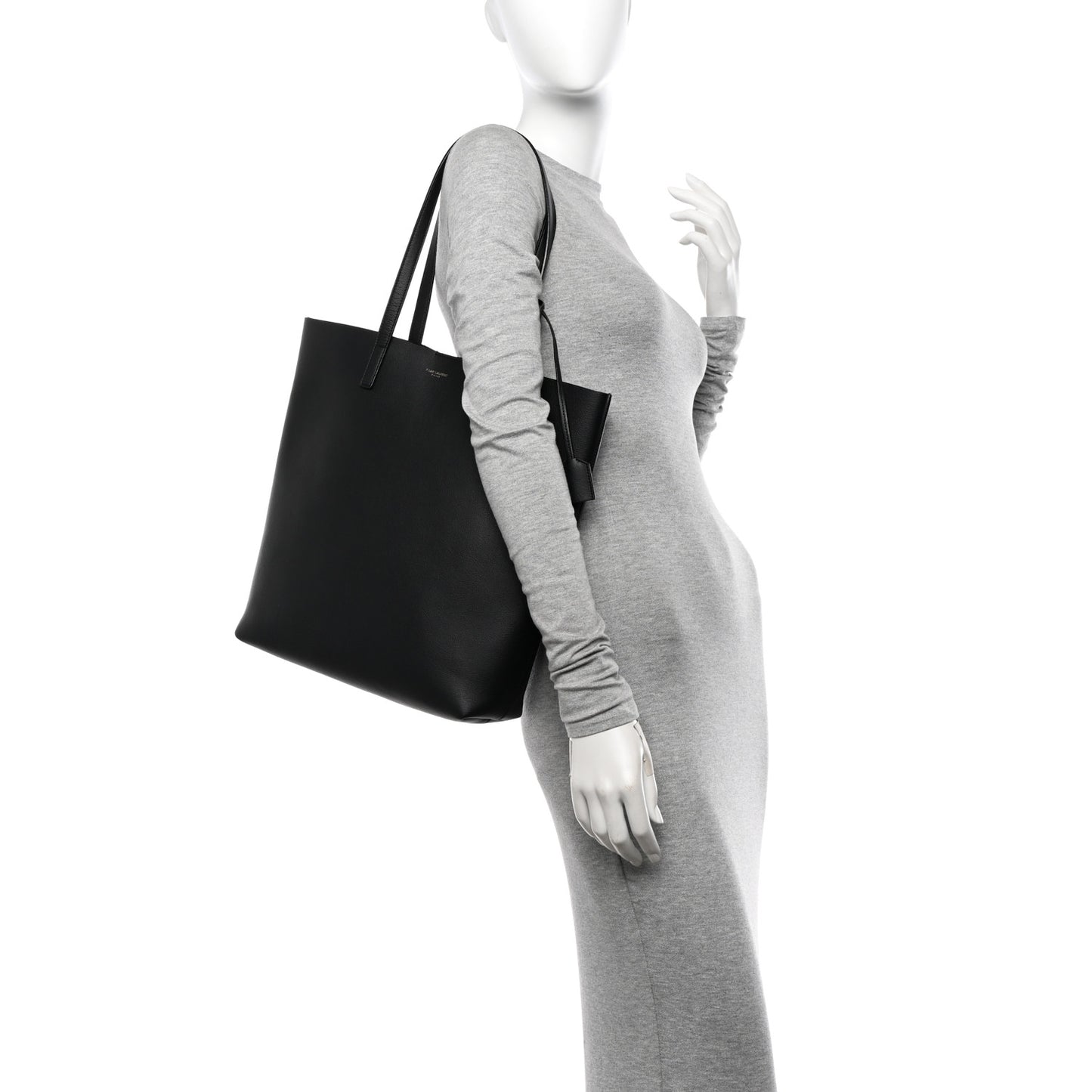 Calfskin North-South Shopping Tote Black