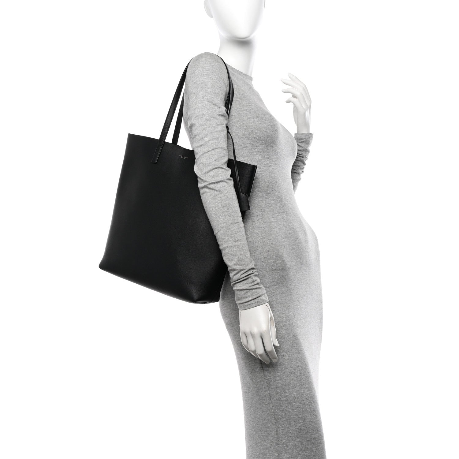 Saint Laurent Calfskin North-South Shopping Tote Black 2 of 12