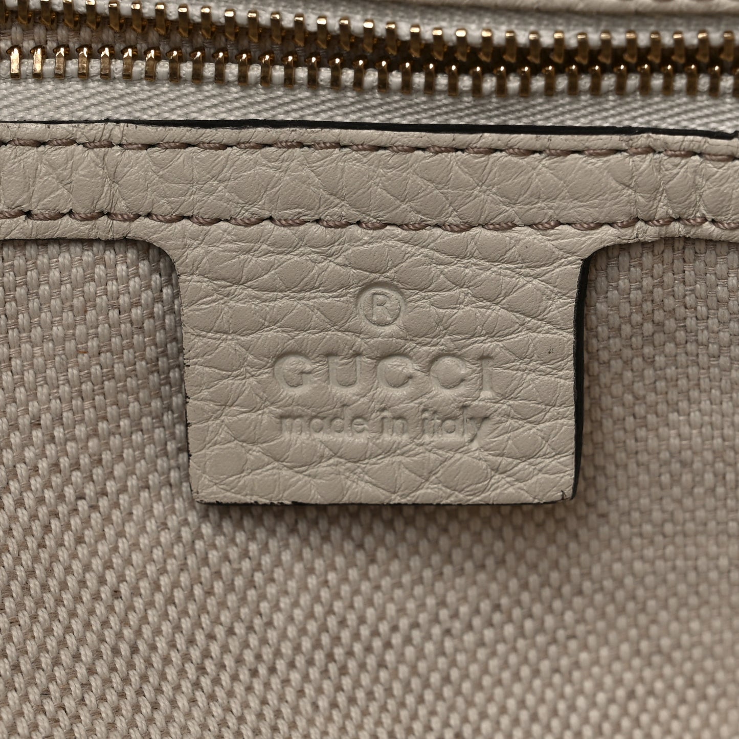 Pebbled Calfskin Large Soho Shoulder Bag Off White