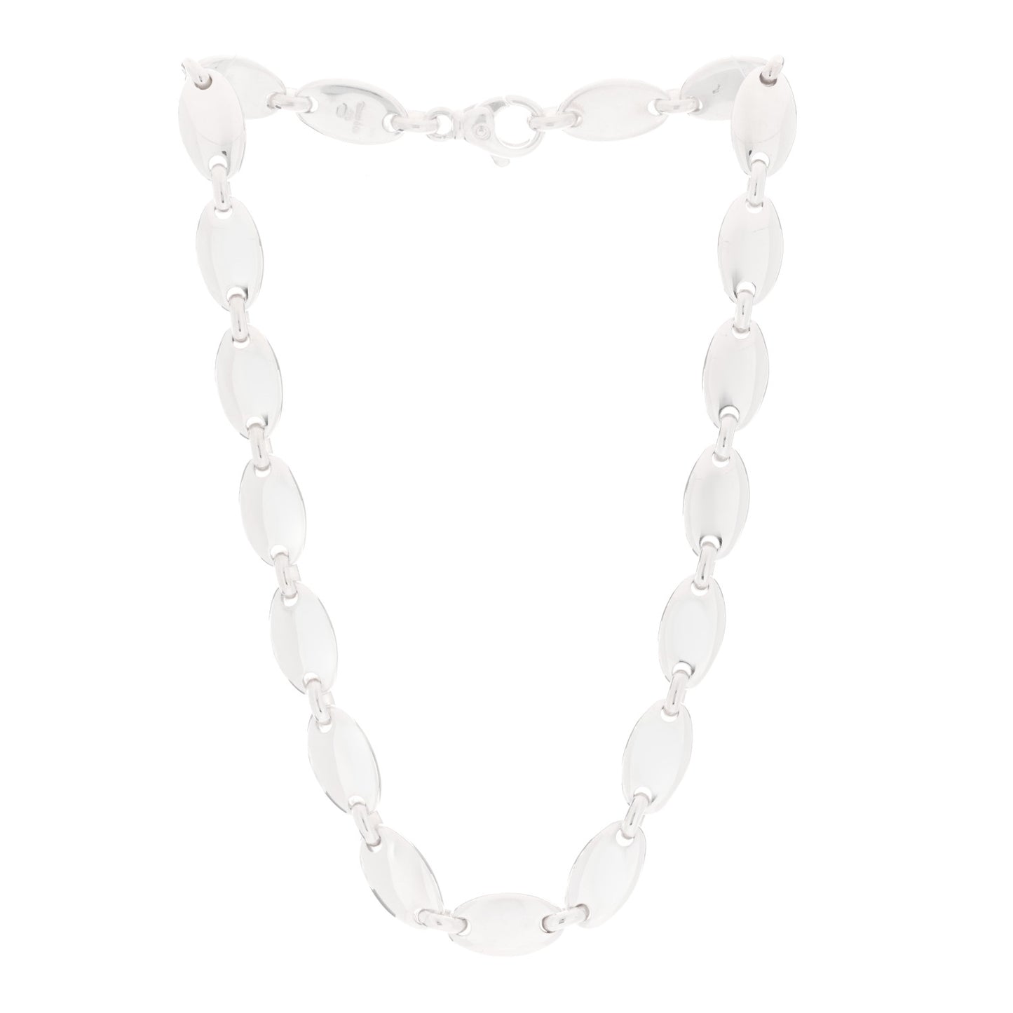 Sterling Silver Oval Link Collar Necklace