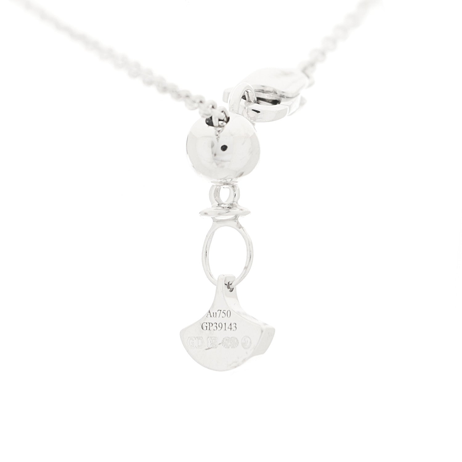 Graff 18K White Gold Diamond Multi Butterfly Silhouette Pendant Necklace 5 of 6