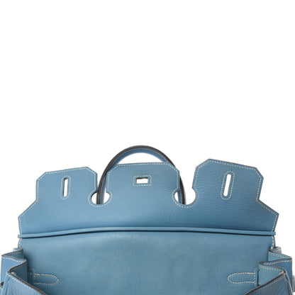 Hermes Taurillon Clemence Birkin 35 Blue Jean 17 of 38