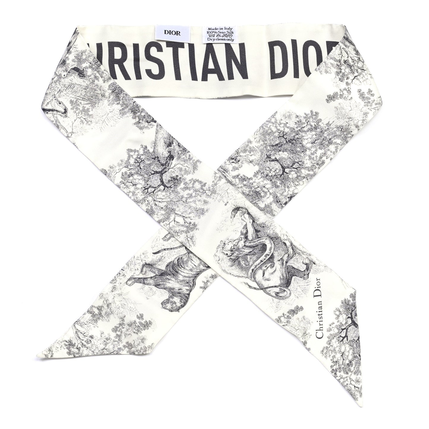 Silk Toile De Jouy Mitzah Scarf White