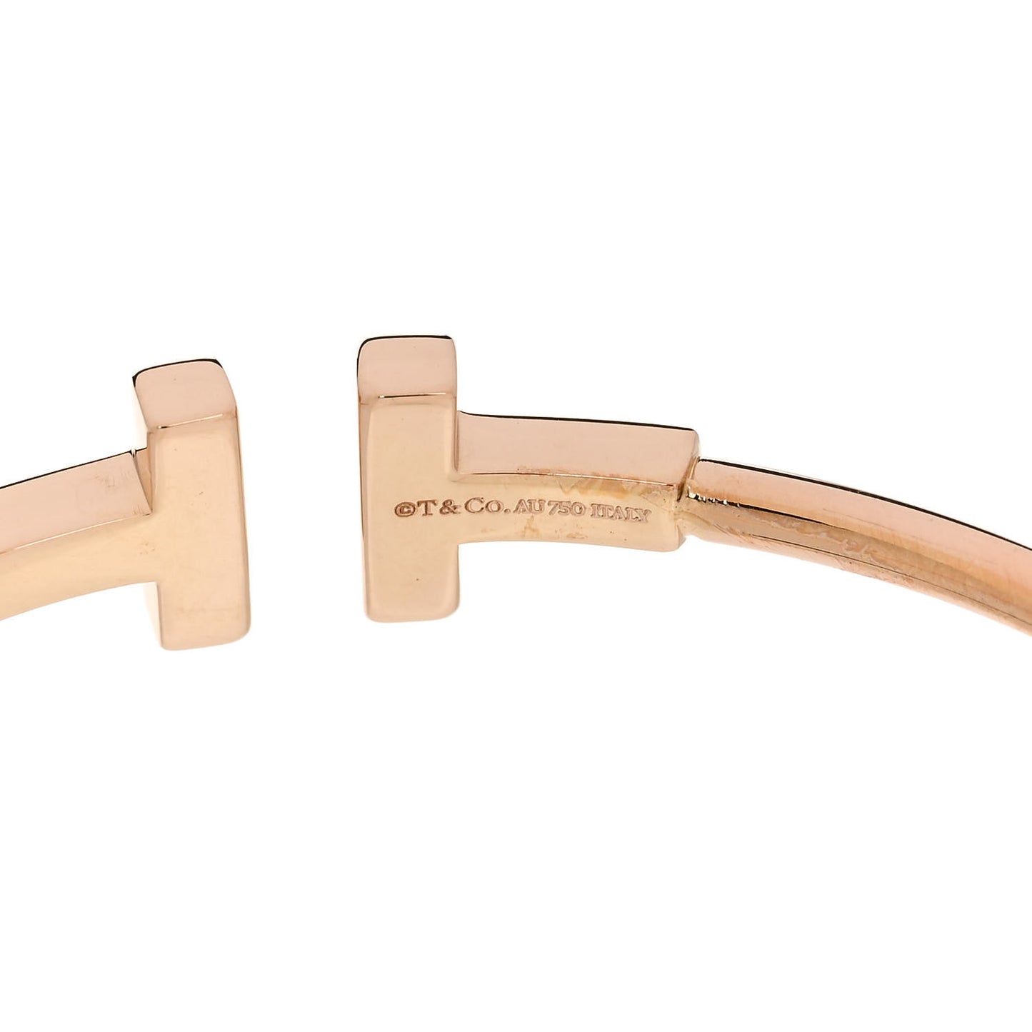 18K Rose Gold Diamond T Wire Bracelet