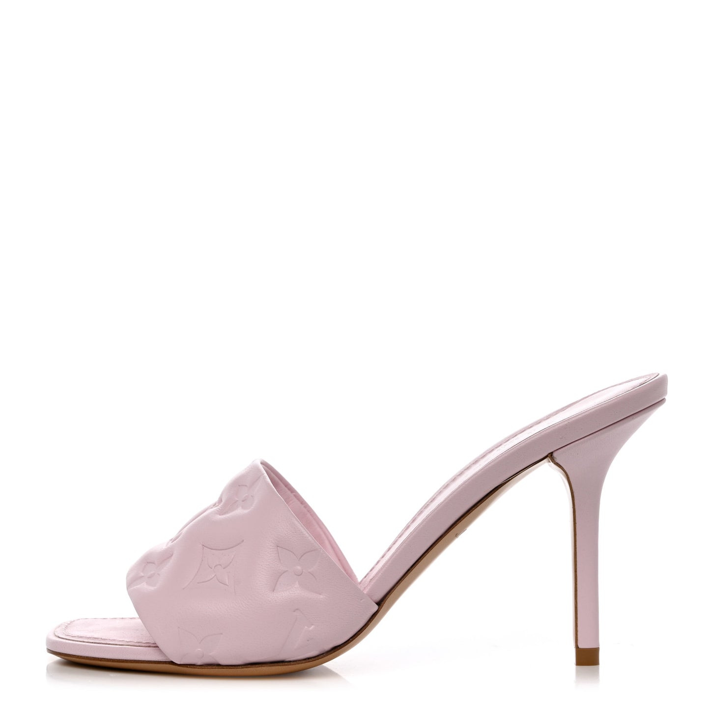 Lambskin Embossed Monogram Revival 95mm Mules 36 Rose Claire