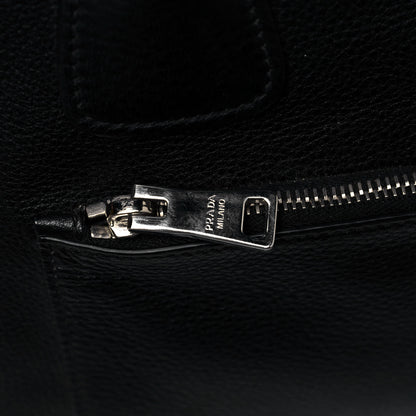Prada Glace Calf Twin Pocket Tote Black 15 of 17