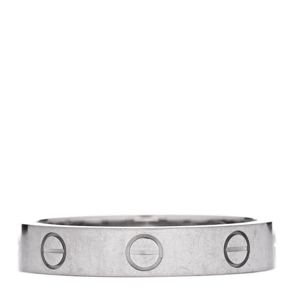 Cartier 18K White Gold Diamond 4mm LOVE Wedding Band Ring 55 7.25 3 of 5