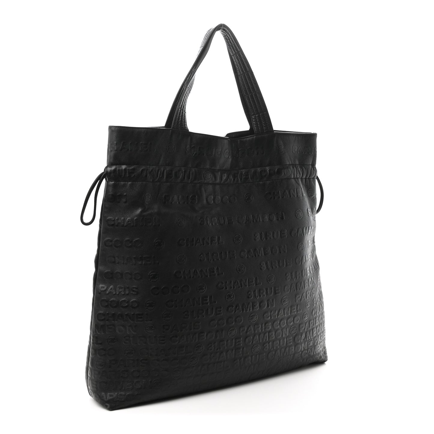 Calfskin Unlimited Drawstring Tote Black