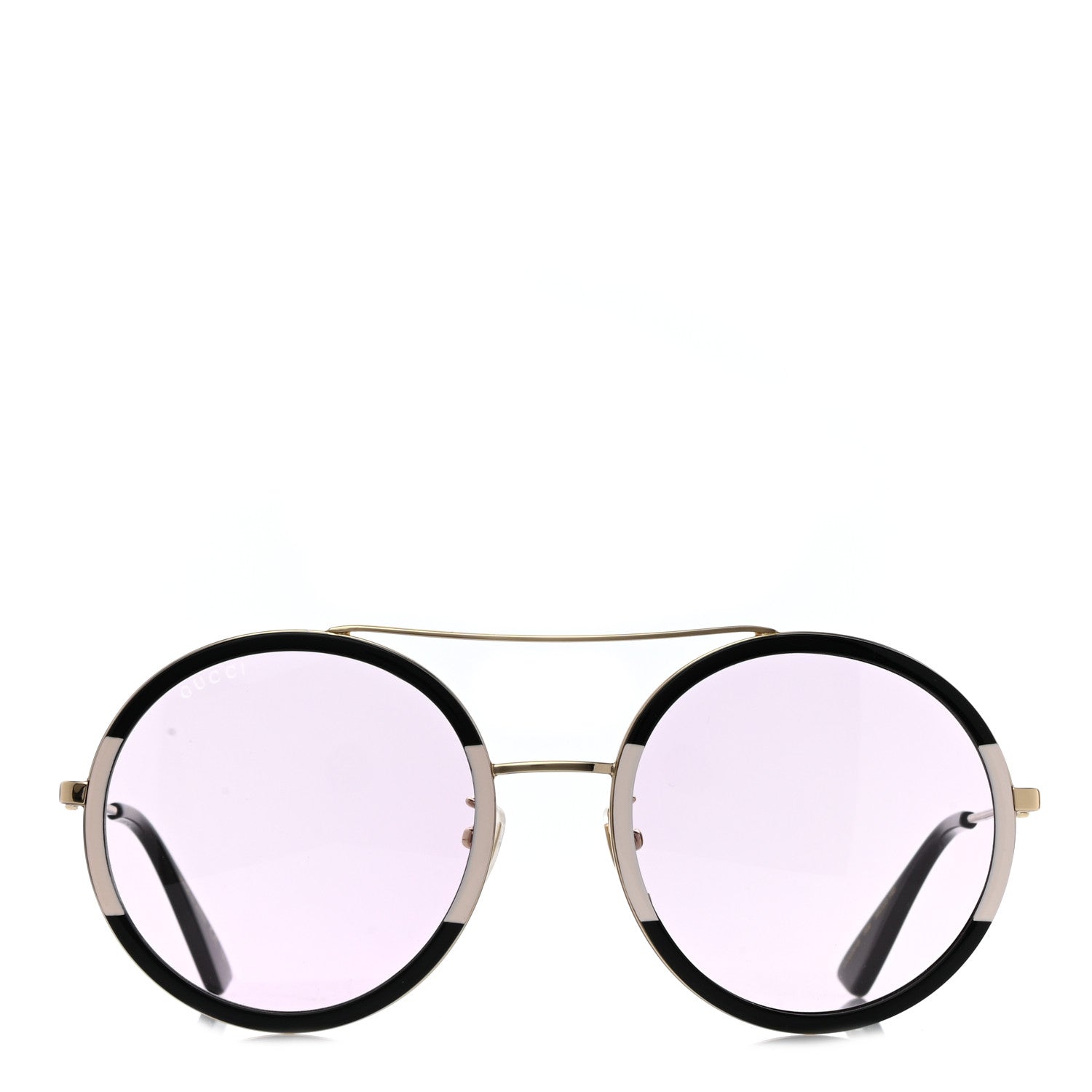 Gucci Round Sunglasses GG 0061S Gold Pink 2 of 7