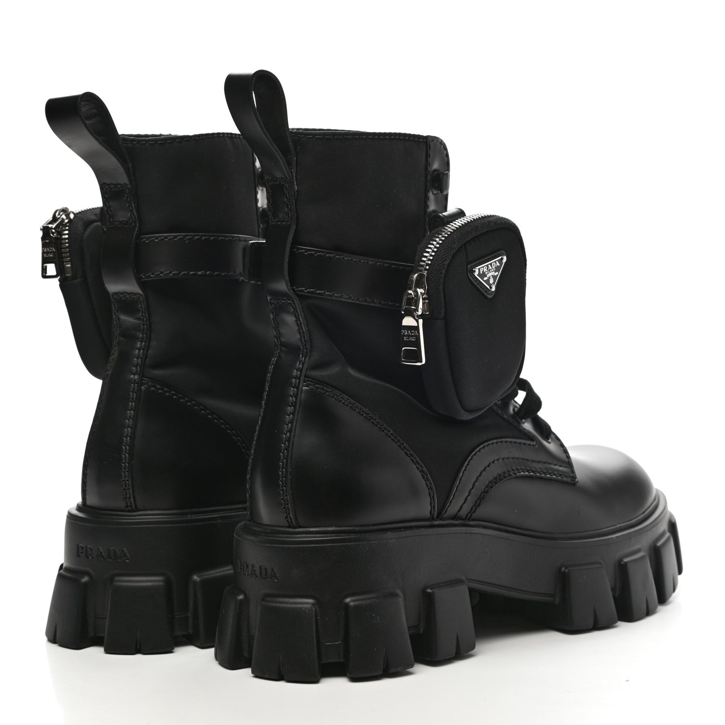 Spazzolato Rois Re-Nylon Metal Triangle Logo Mens Monolith Pouch Pocket 60mm Combat Boots 7 Black