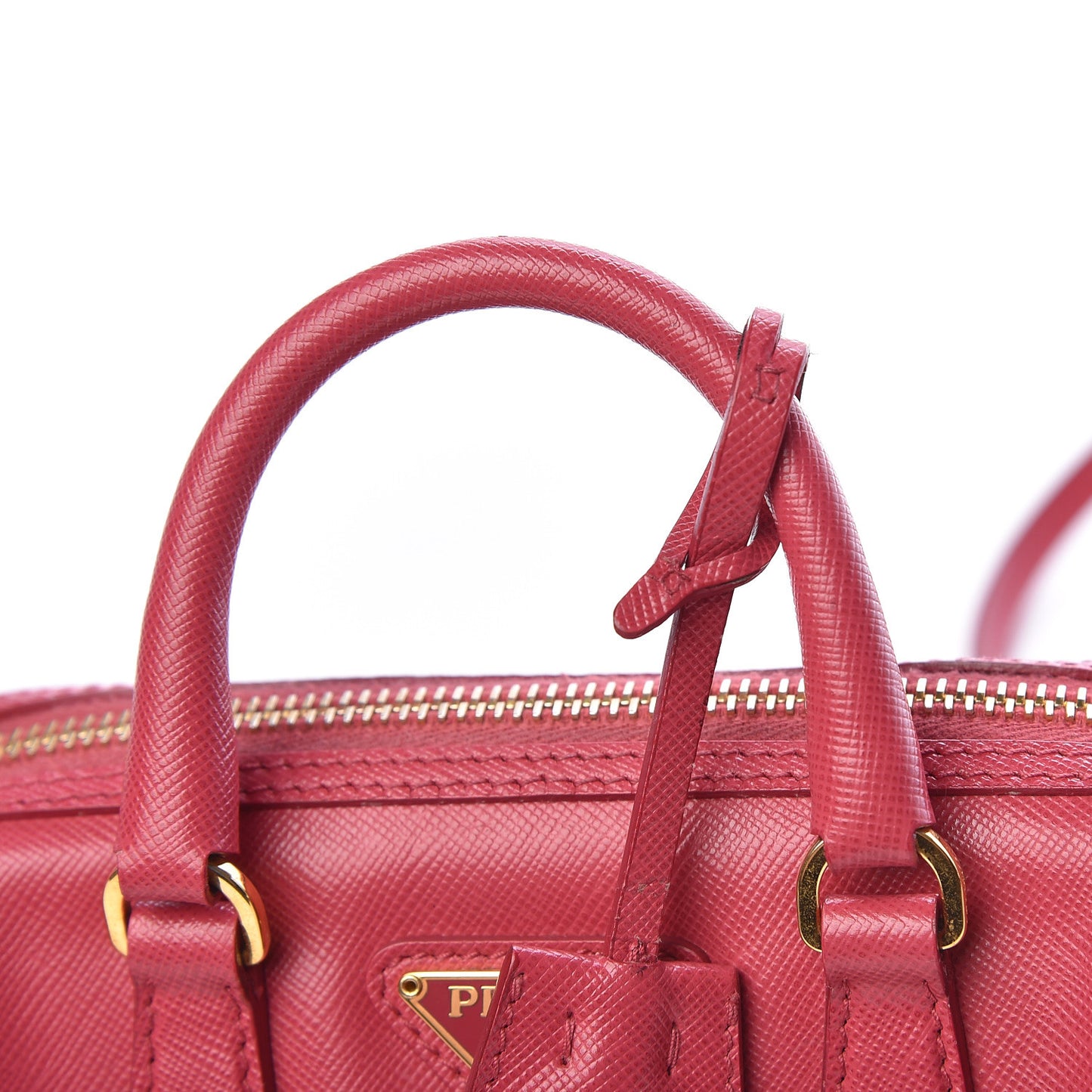 Saffiano Lux Mini Top Handle Crossbody Bag Peonia