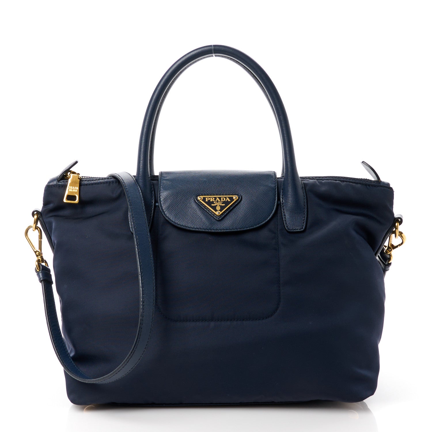 Prada Tessuto Nylon Saffiano Tote Royal Blue 1 of 11