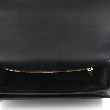 Saint Laurent Textured Calfskin Medium Classic Monogram Universite Bag Black 5 of 12