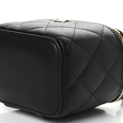 Chanel Caviar Quilted Mini Vanity Case With Chain Black 10 of 11