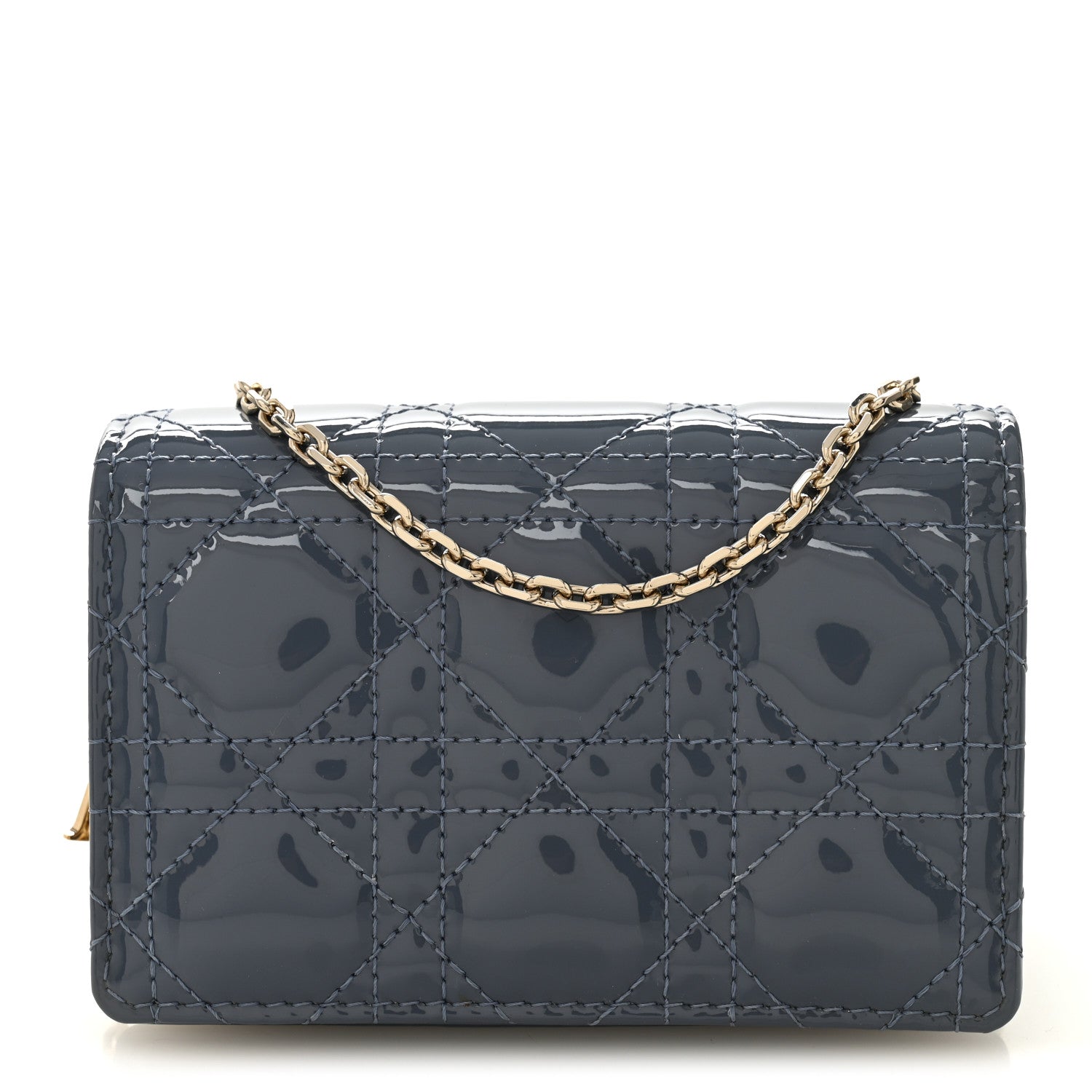 Christian Dior Patent Cannage Mini Waist Pouch On Chain Cloud Blue 1 of 11