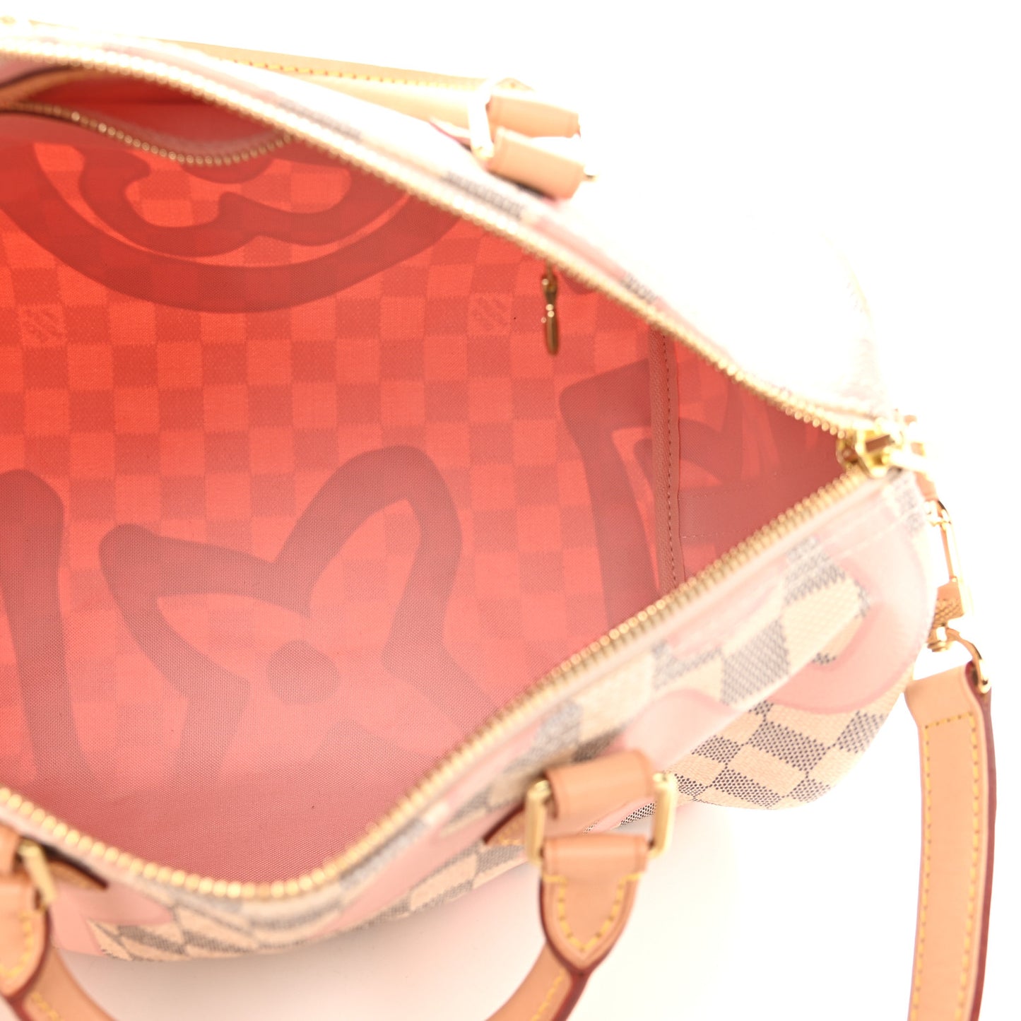 Damier Azur Tahitienne Speedy Bandouliere 30 Rose Ballerine