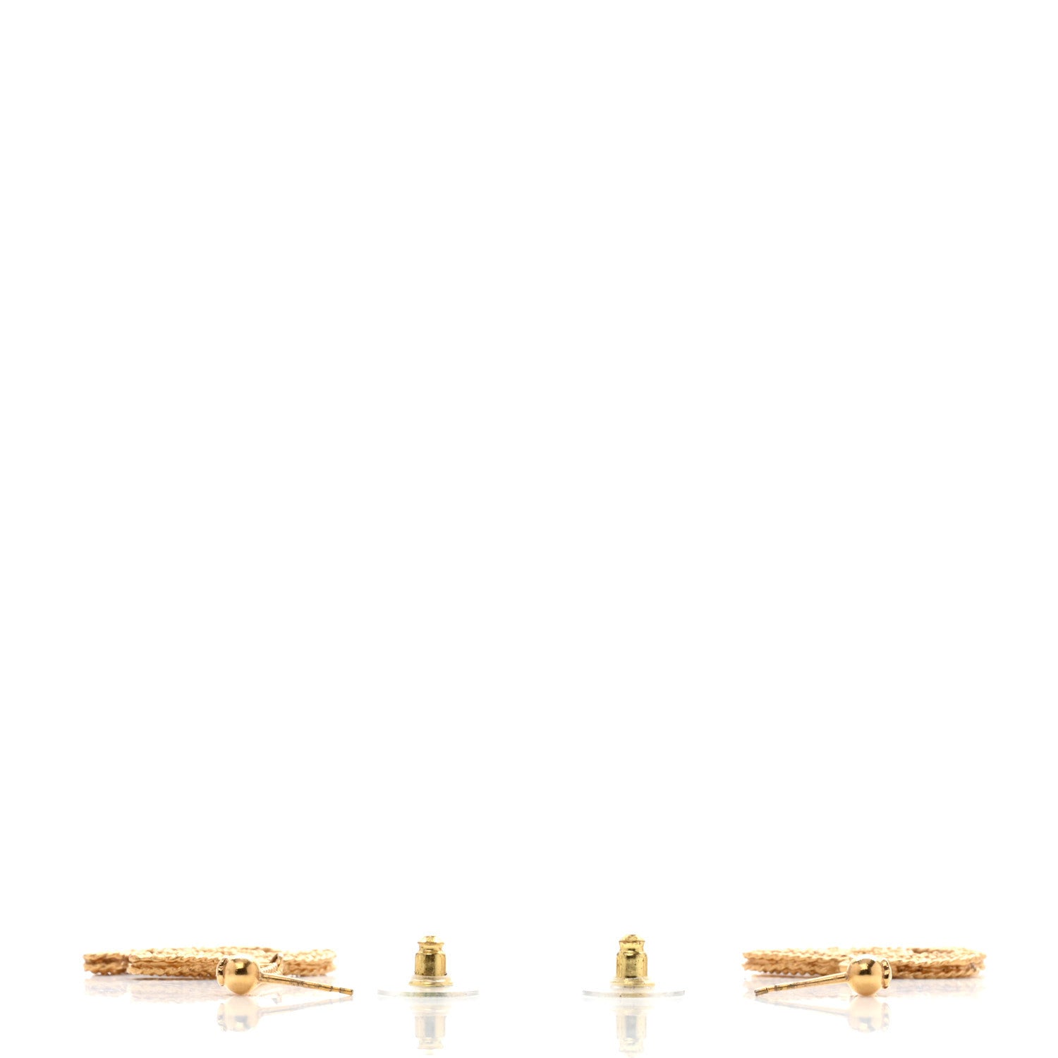 Chanel CC Drop Earrings Matte Gold 3 of 5