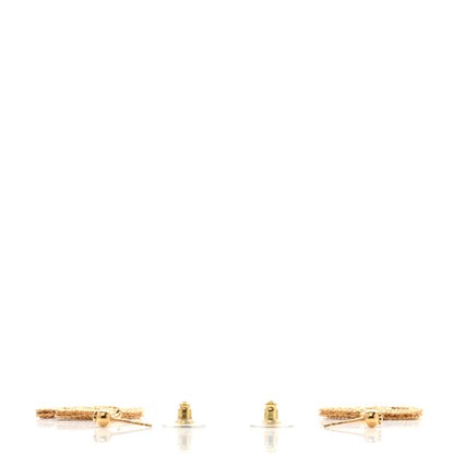 Chanel CC Drop Earrings Matte Gold 3 of 5