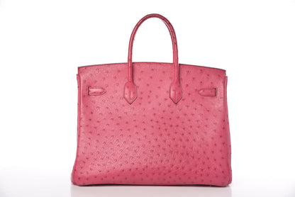 Hermes Ostrich Birkin 35 Fuchsia 4 of 43