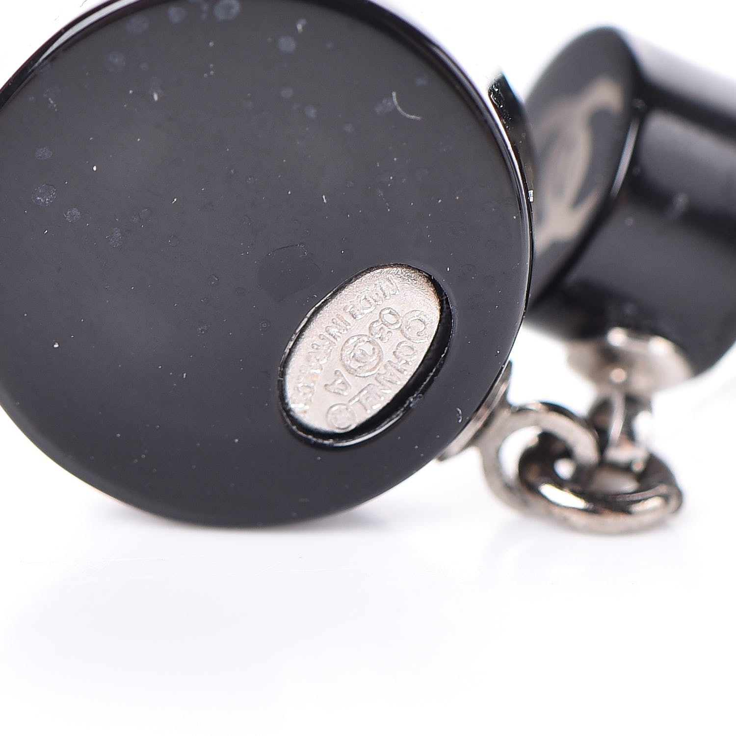 Chanel Resin CC Drop Earrings Black 3 of 4