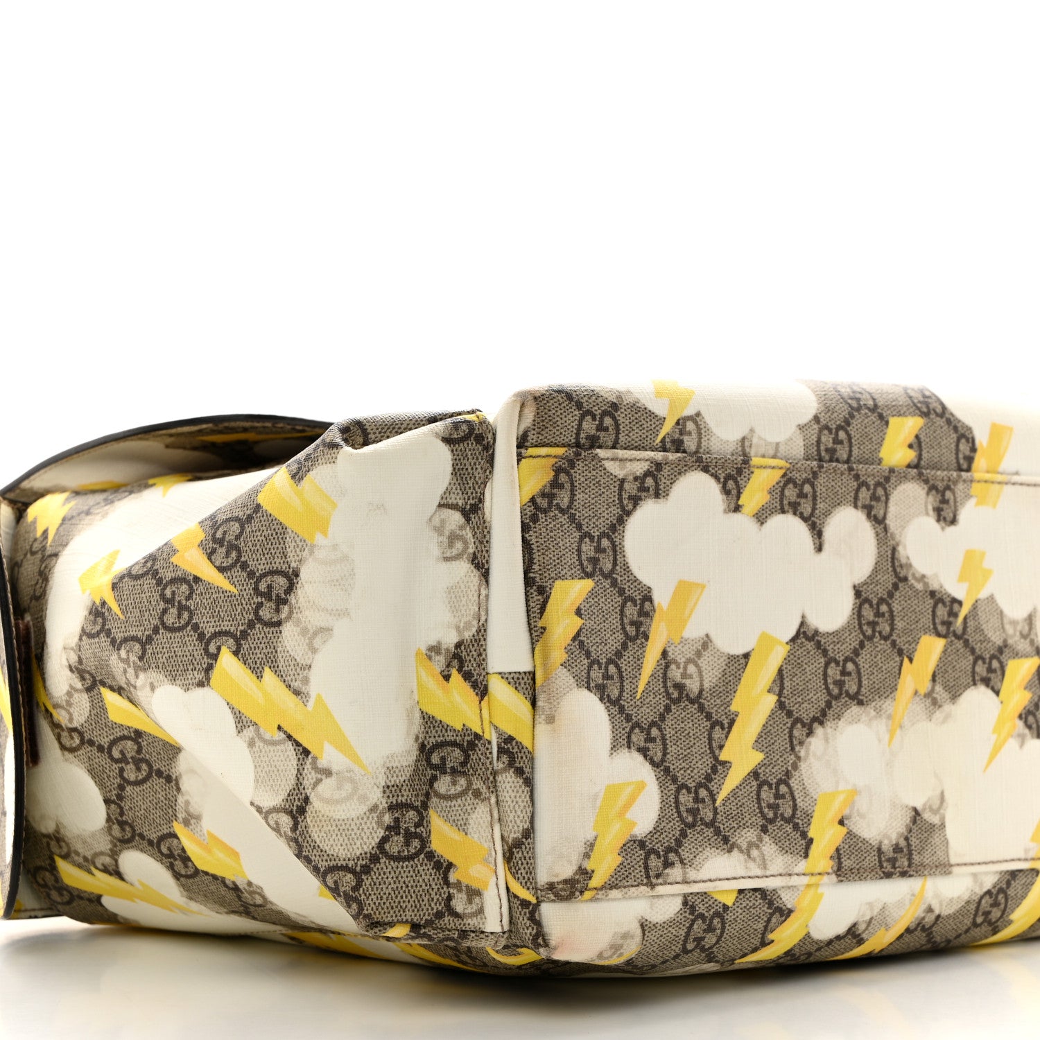 Gucci GG Plus Monogram Lightning Bolt Messenger Diaper Bag Beige 9 of 12