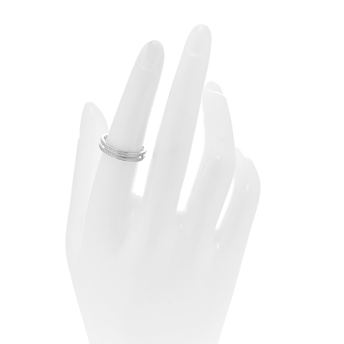 18K White Gold Diamond Ariane Wedding Band Ring 52 6