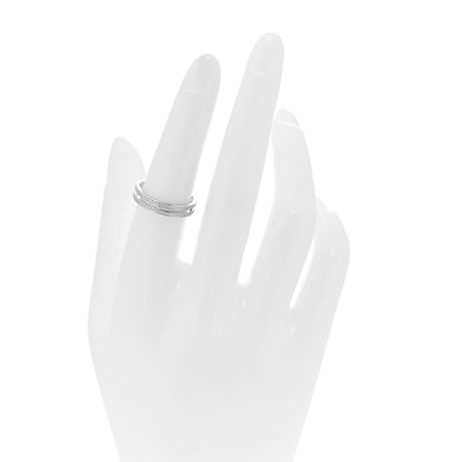 Hermes 18K White Gold Diamond Ariane Wedding Band Ring 52 6 2 of 5