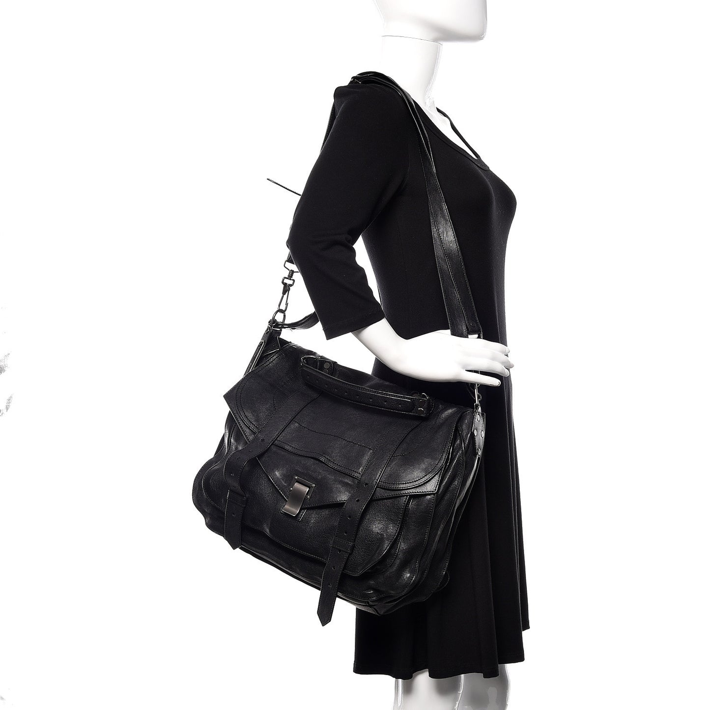 Lambskin PS1 Large Satchel Black