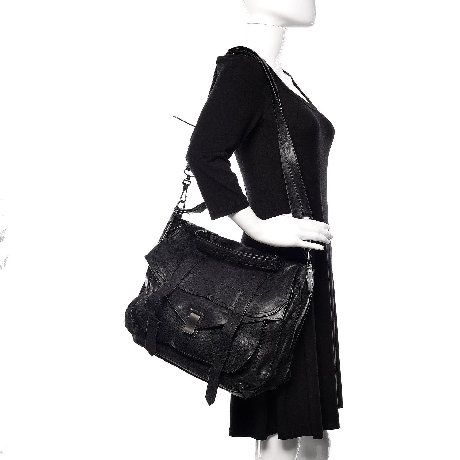 Proenza Schouler Lambskin PS1 Large Satchel Black 2 of 16