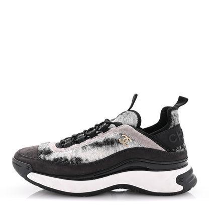 Chanel Fabric Suede Calfskin CC Sneakers 39 Gray 1 of 9